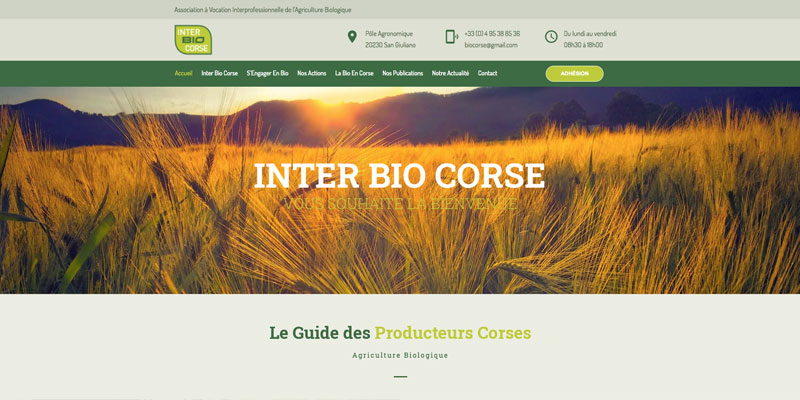 Inter Bio Corse Site Web